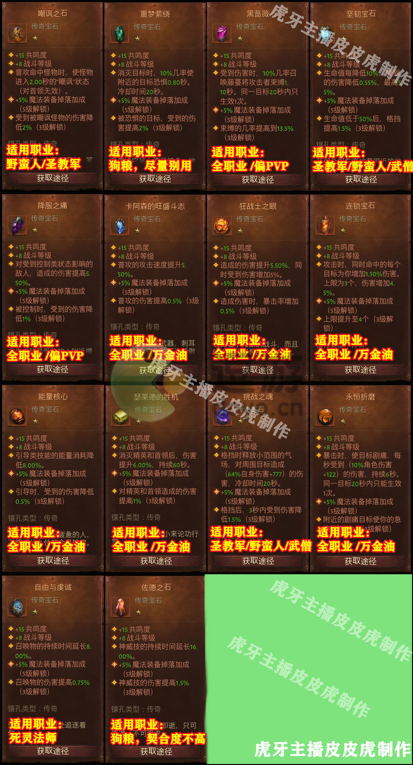 暗黑破坏神不朽猎魔人传奇宝石推荐