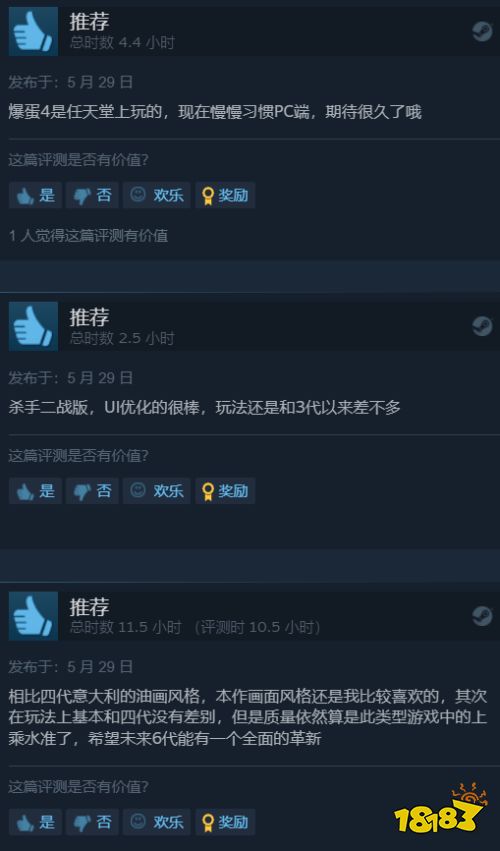 《狙击精英5》Steam评价回升：超7成玩家给出好评