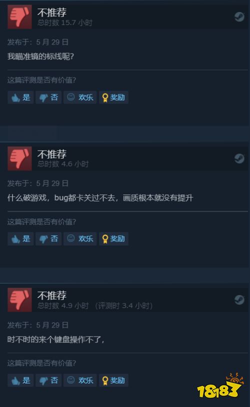 《狙击精英5》Steam评价回升：超7成玩家给出好评