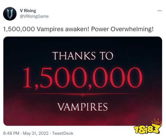 卖疯了!《V Rising》一周内再售50万份 销量破150万